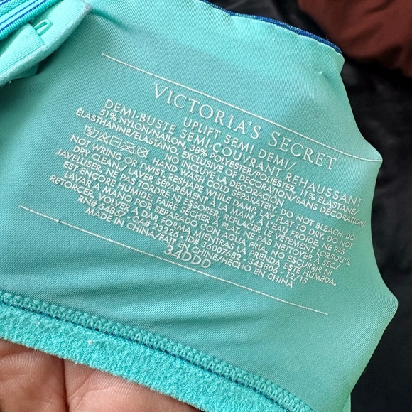Victoria's Secret 34DDD Uplift Semi Demi Bra - Heathered Navy & Turquoise - Picture 3 of 3